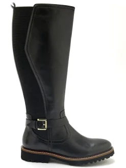 Online Bottes tout cuir zip et élastiques Femme Bottes