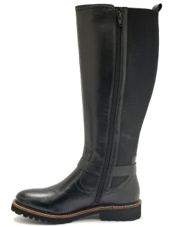 Online Bottes tout cuir zip et élastiques Femme Bottes
