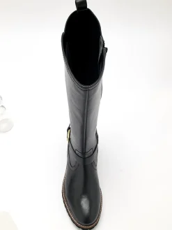 Online Bottes tout cuir zip et élastiques Femme Bottes