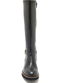 Online Bottes tout cuir zip et élastiques Femme Bottes