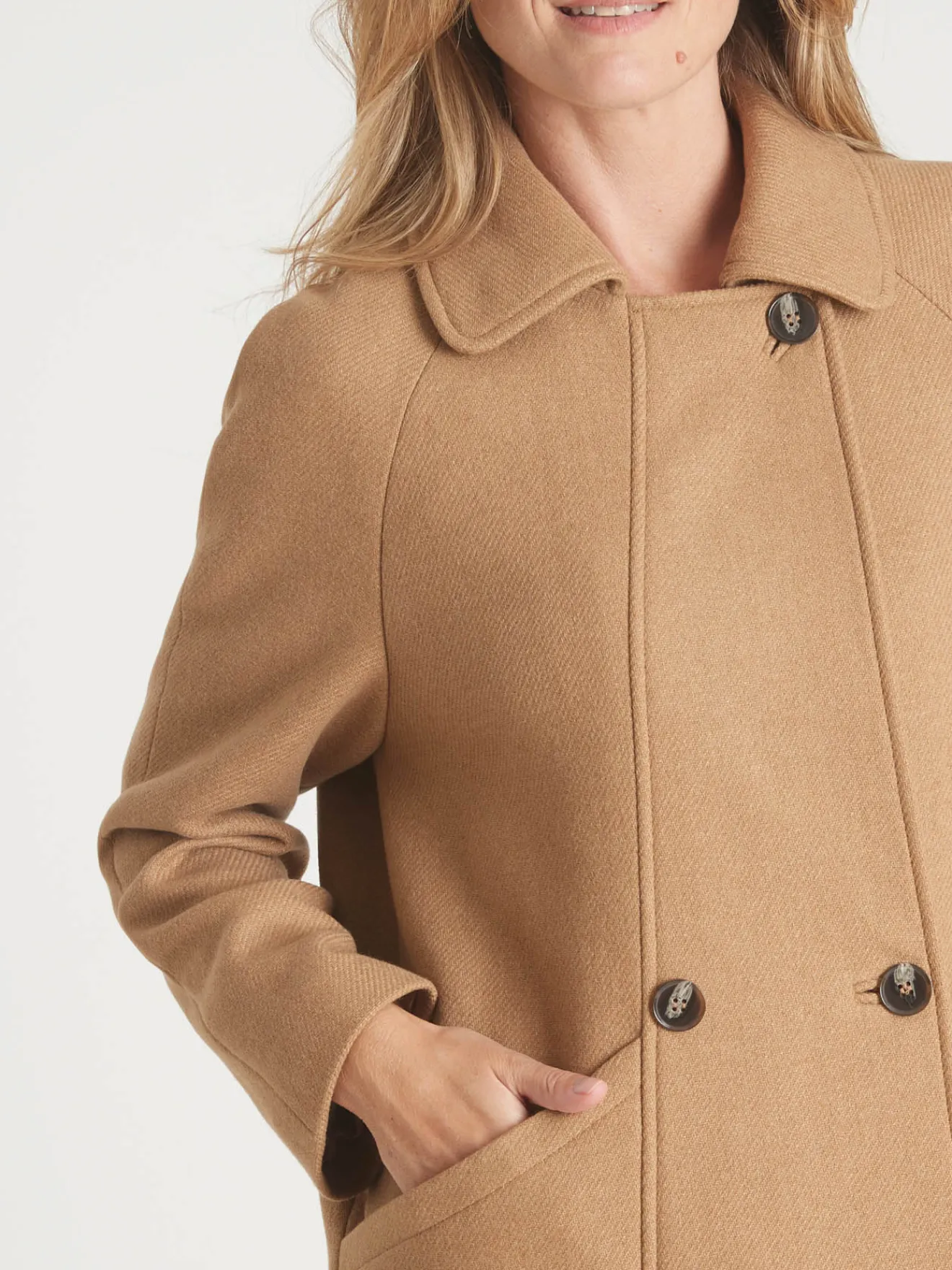 Sale Caban 50% laine large col Femme Manteau, Parka