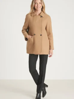 Sale Caban 50% laine large col Femme Manteau, Parka