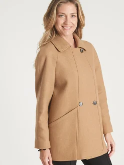 Sale Caban 50% laine large col Femme Manteau, Parka