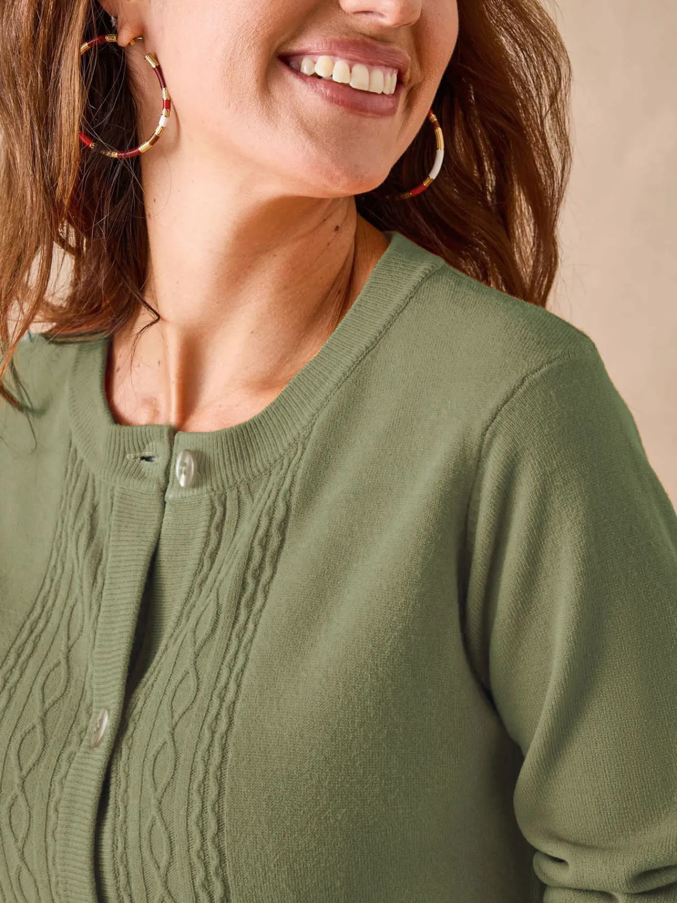 Sale Cardigan avec jeux de torsades Femme Gilet