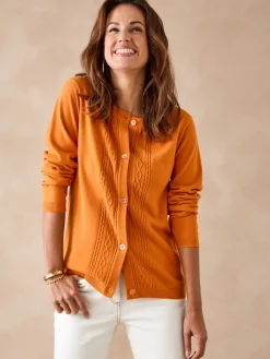 Cardigan avec jeux de torsades Femme Gilet