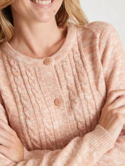 Outlet Cardigan en maille torsadée Femme Gilet