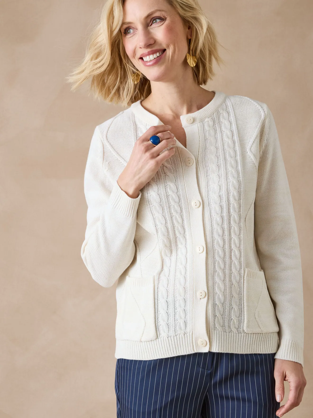 Best Cardigan en maille torsadée Femme Gilet