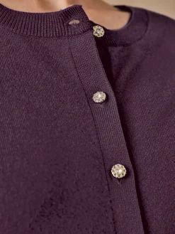 Cardigan élégant boutons-bijoux Femme Gilet