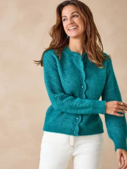 Outlet Cardigan points fantaisie ajourés Femme Gilet