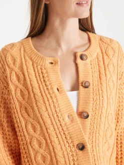 Online Cardigan torsadé col rond Femme Gilet