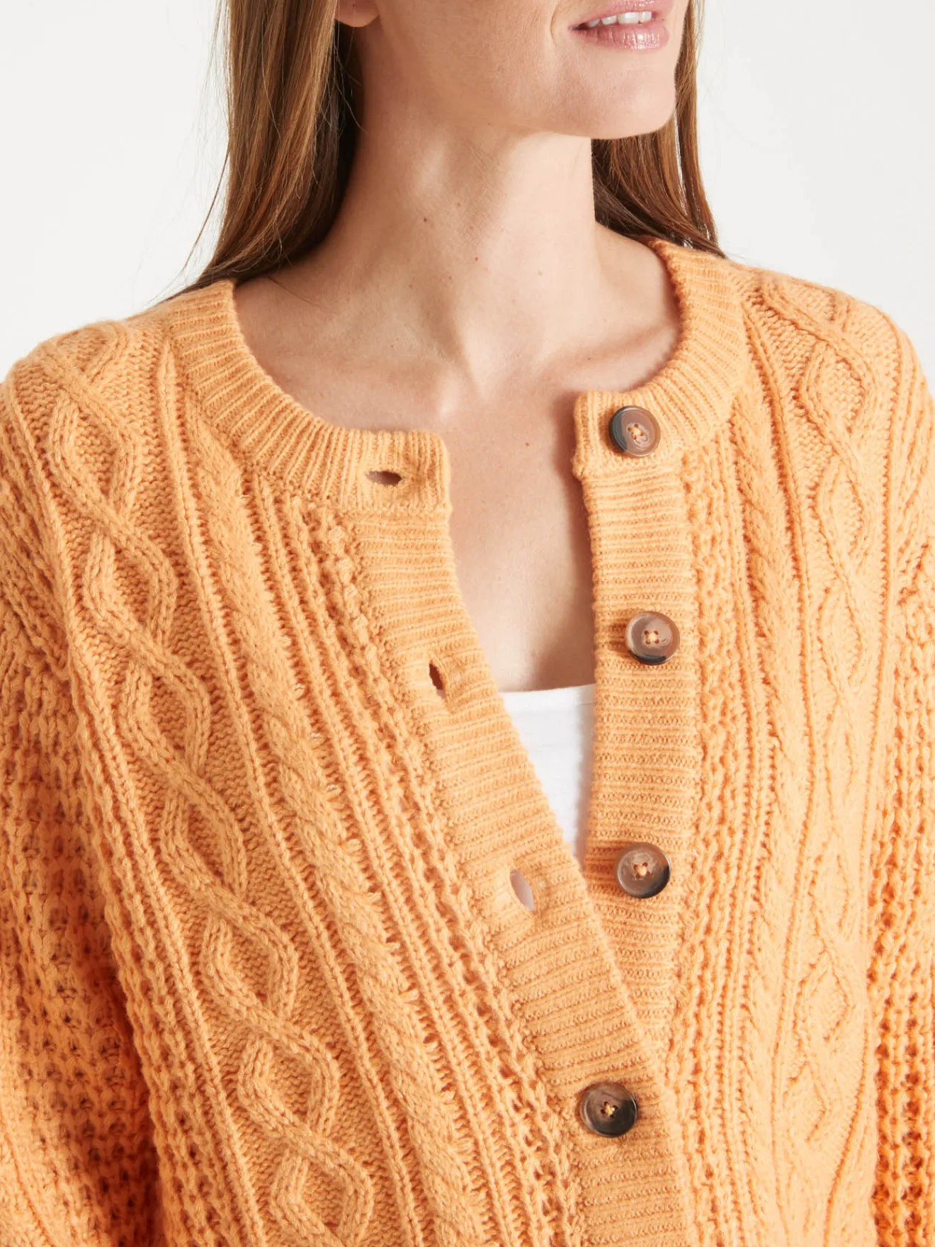 Online Cardigan torsadé col rond Femme Gilet