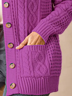 Clearance Cardigan torsadé col rond Femme Gilet