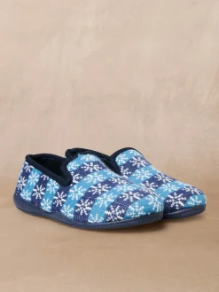 New Charentaises tricotées extra larges Femme Pantoufles, Chaussons