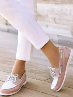 Outlet Chaussures bateau cuir Femme Mocassins, Sans-Gênes