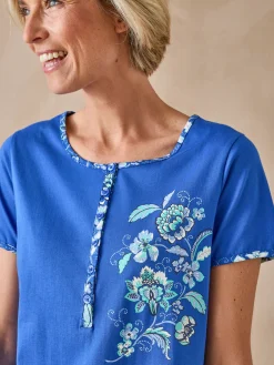 Online Chemise de nuit courte maille pur coton Chemise De Nuit