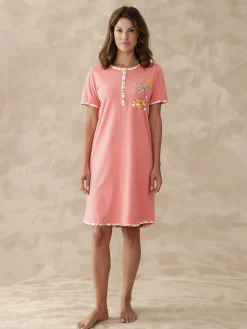 Discount Chemise de nuit courte manches courtes Chemise De Nuit