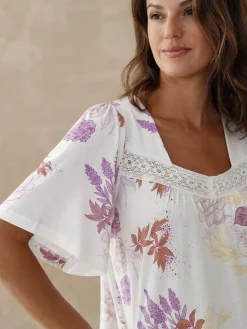 New Chemise de nuit longue manches papillon Chemise De Nuit