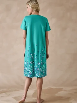 New Chemise de nuit manches courtes coton Chemise De Nuit