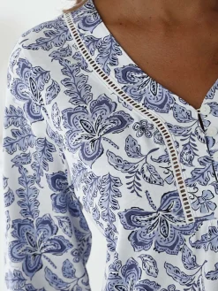 Best Chemise de nuit manches longues en coton Chemise De Nuit