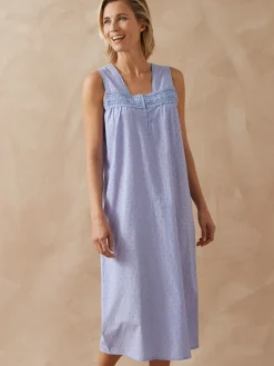 New Chemise de nuit plumetis larges bretelle Chemise De Nuit