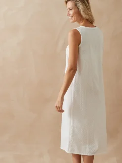 Outlet Chemise de nuit plumetis larges bretelle Chemise De Nuit