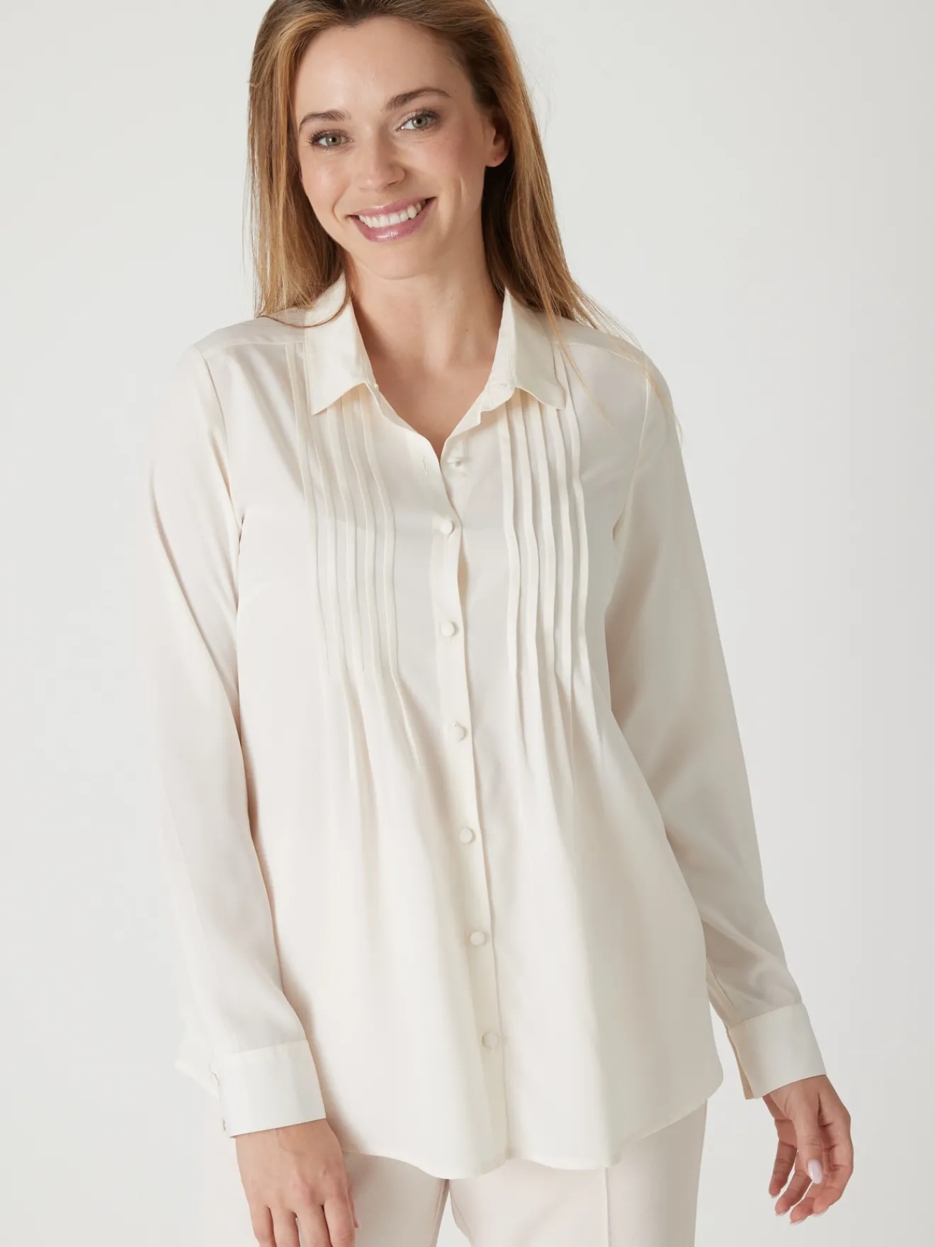 Discount Chemisier à plis effet plastron Femme Chemisier, Blouse