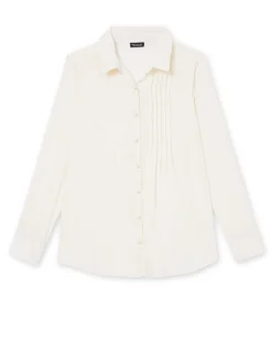 Discount Chemisier à plis effet plastron Femme Chemisier, Blouse