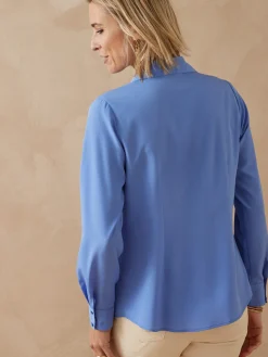 New Chemisier à plis effet plastron Femme Chemisier, Blouse