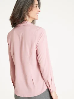 Chemisier à plis effet plastron Femme Chemisier, Blouse