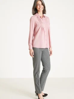 Chemisier à plis effet plastron Femme Chemisier, Blouse