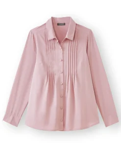 Chemisier à plis effet plastron Femme Chemisier, Blouse