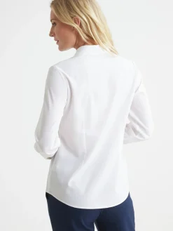 Discount Chemisier à plis effet plastron Femme Chemisier, Blouse