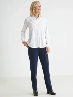 Discount Chemisier à plis effet plastron Femme Chemisier, Blouse