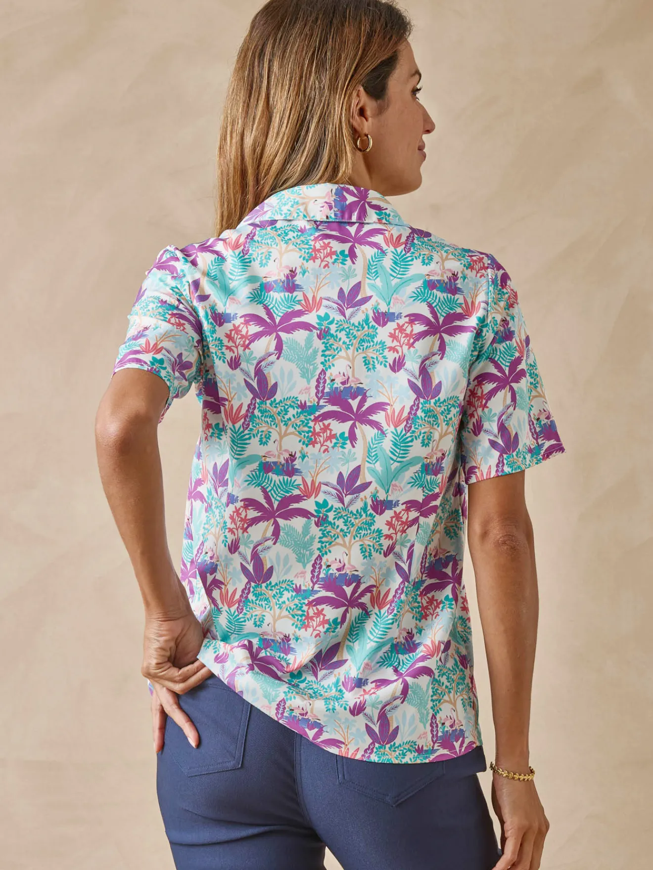 Discount Chemisier effet plastron manches courtes Femme Chemisier, Blouse