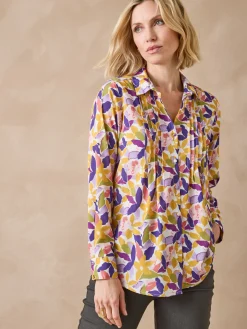 Outlet Chemisier effet plastron manches longues Femme Chemisier, Blouse