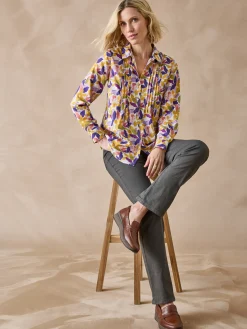 Outlet Chemisier effet plastron manches longues Femme Chemisier, Blouse