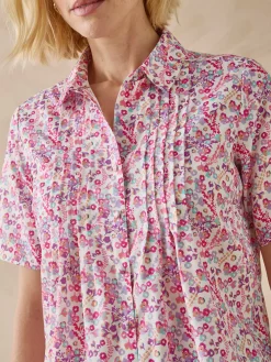 Chemisier effet plastron manches courtes Femme Chemisier, Blouse