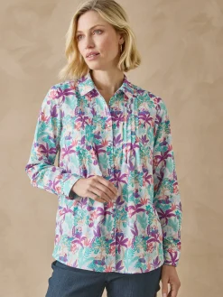 Sale Chemisier effet plastron manches longues Femme Chemisier, Blouse