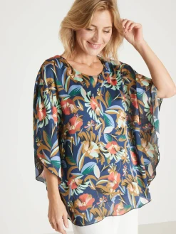 Hot Chemisier en crêpe manches papillon Femme Tunique|Chemisier, Blouse