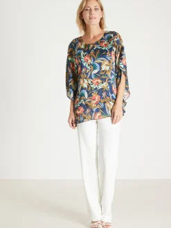 Hot Chemisier en crêpe manches papillon Femme Tunique|Chemisier, Blouse