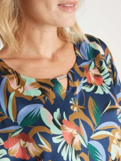 Hot Chemisier en crêpe manches papillon Femme Tunique|Chemisier, Blouse