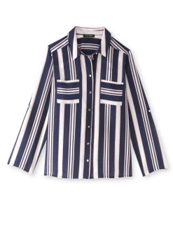 Clearance Chemisier fluide long. 65cm Femme Chemisier, Blouse