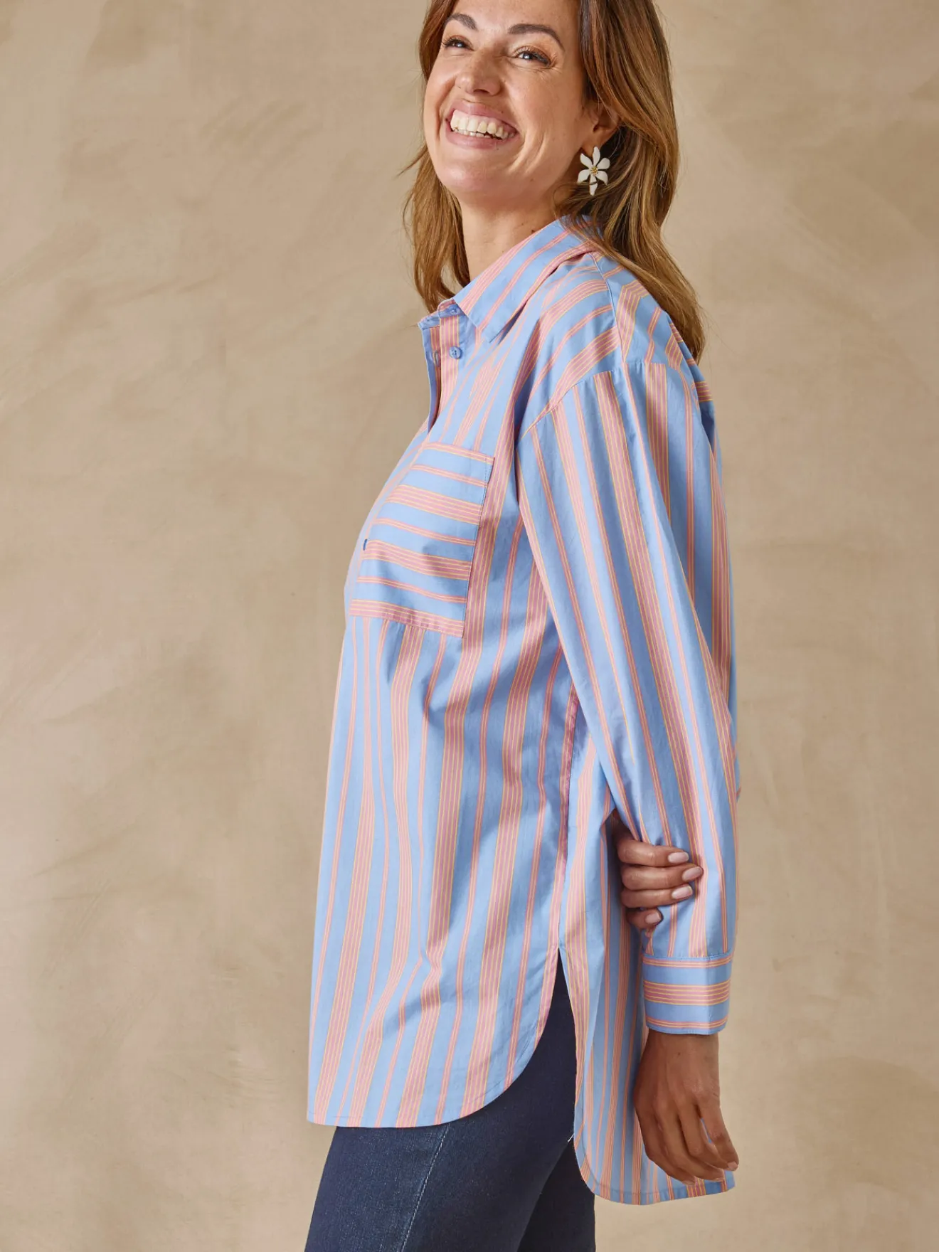 New Chemisier long pur coton Femme Tunique|Chemisier, Blouse