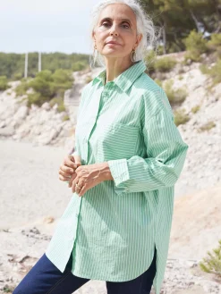 Sale Chemisier long pur coton Femme Tunique|Chemisier, Blouse