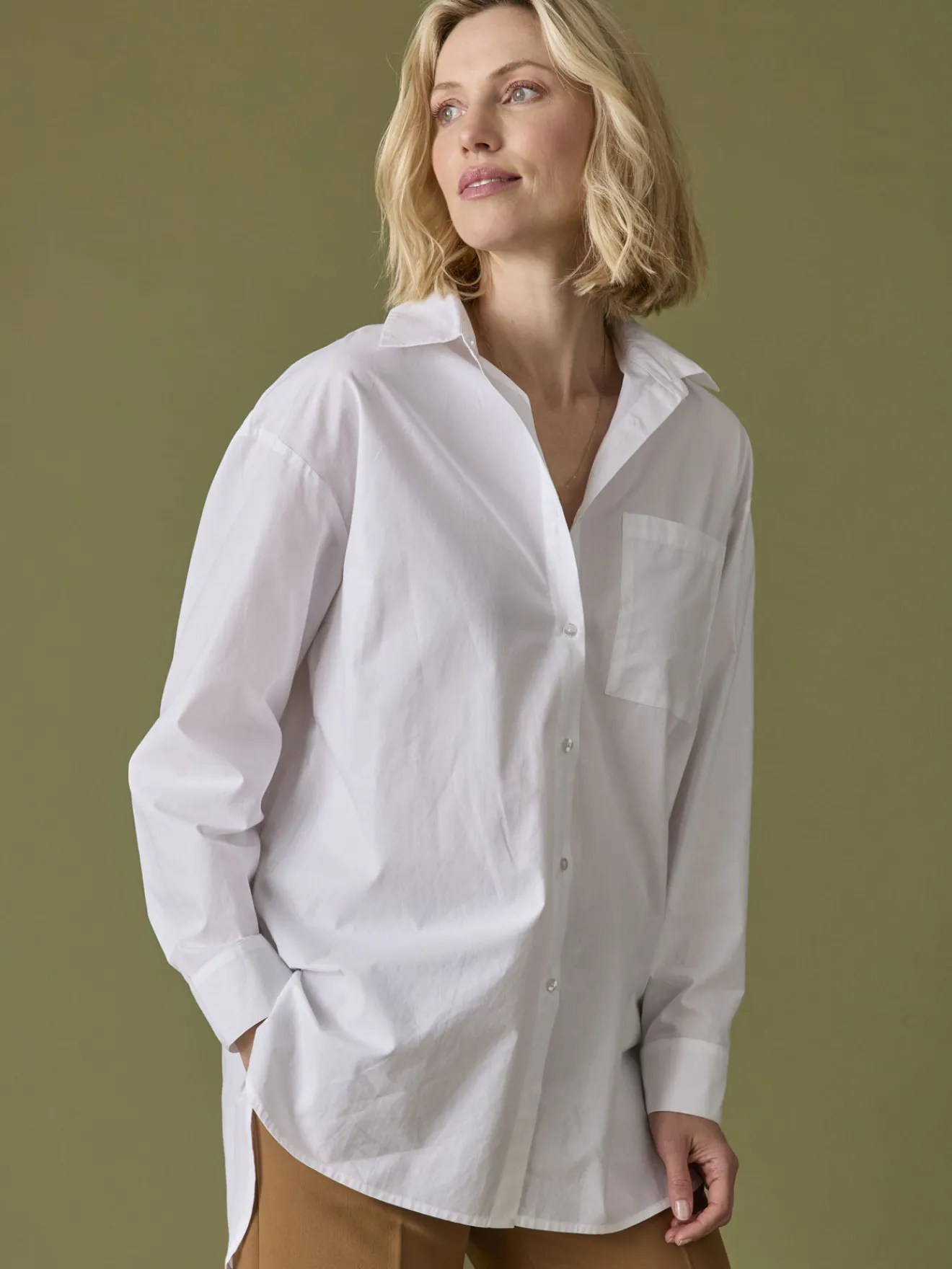 Discount Chemisier long pur coton Femme Tunique|Chemisier, Blouse