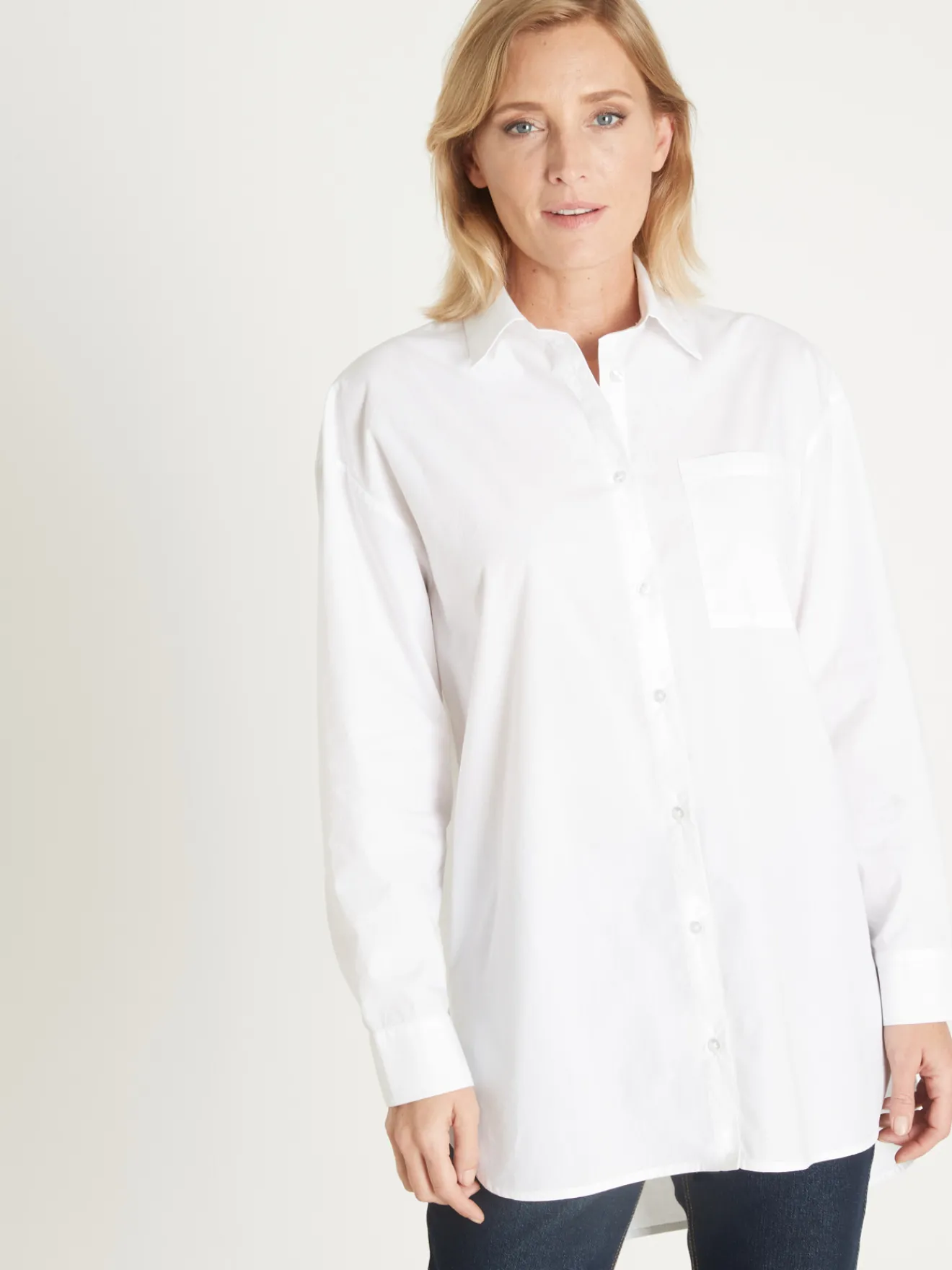 Discount Chemisier long pur coton Femme Tunique|Chemisier, Blouse