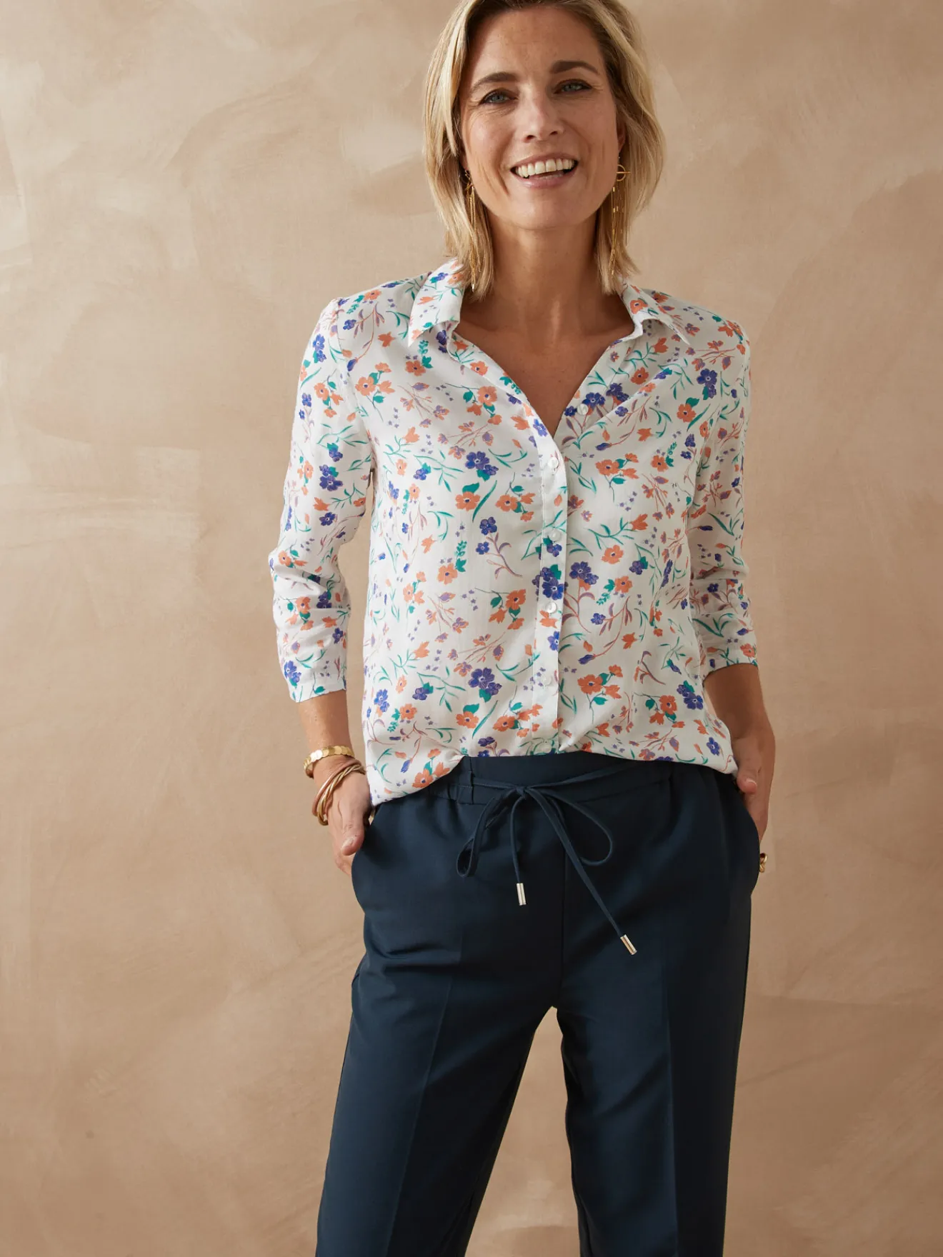 New Chemisier manches 3/4 Femme Chemisier, Blouse