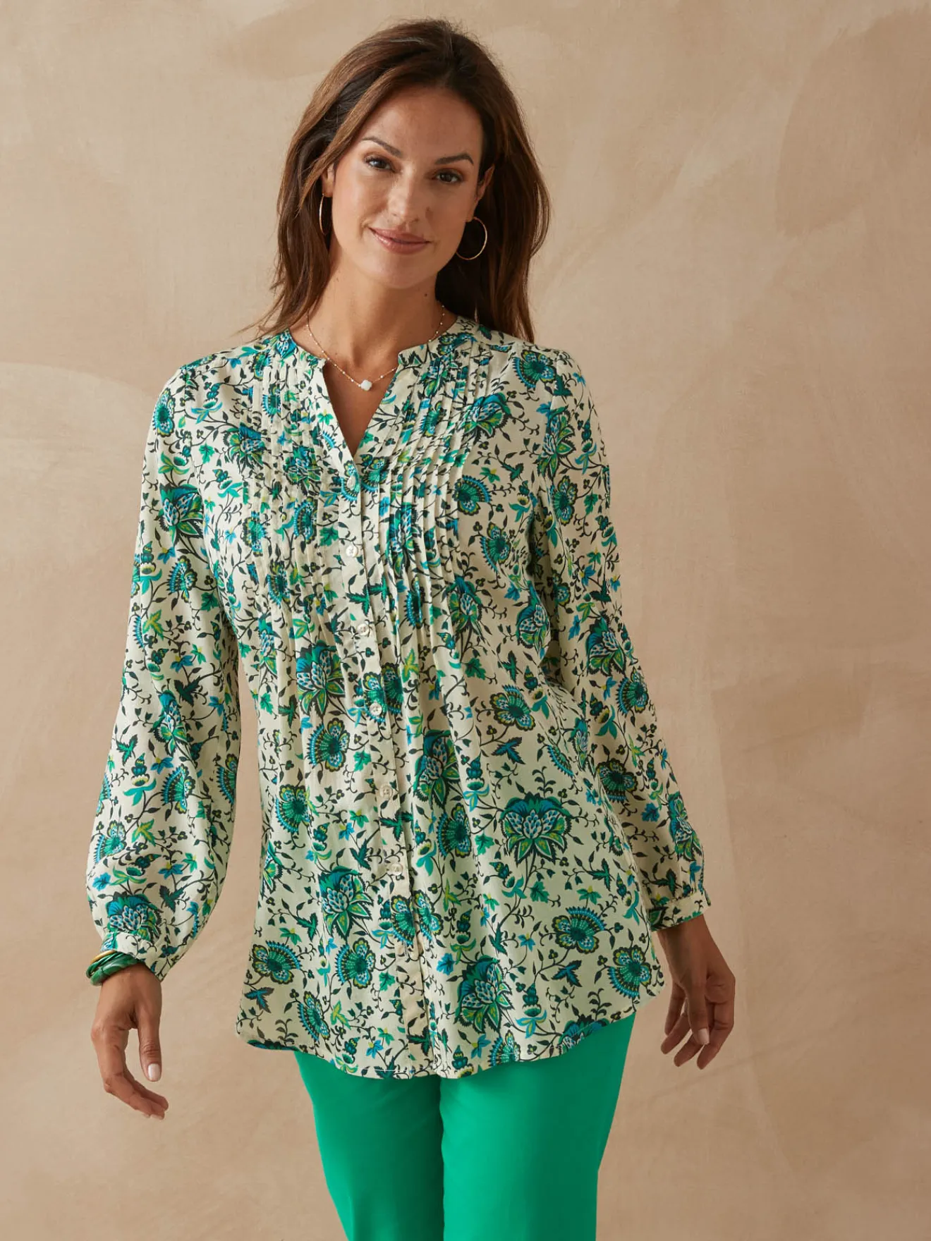 New Chemisier tunique à petits plis Femme Tunique|Chemisier, Blouse