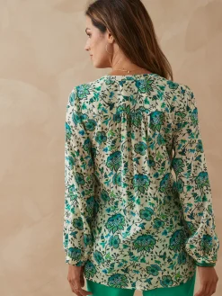 New Chemisier tunique à petits plis Femme Tunique|Chemisier, Blouse