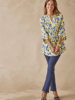 Discount Chemisier tunique à petits plis Femme Tunique|Chemisier, Blouse